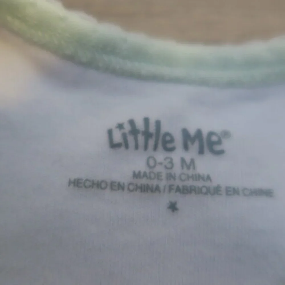 Little Me baby sleeper in light green size 0-3 months infant new born pjs pajama